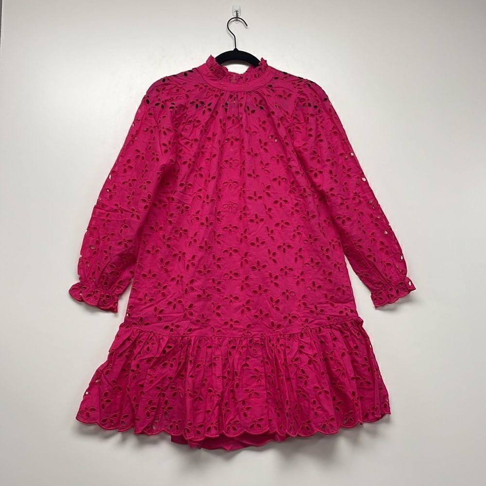 J. Crew Ruffleneck mini dress in eyelet* - Picture 3 of 6